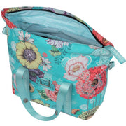 Basil Bloom Field waterdichte fietstas voor fiets, enkelmodel, 11 liter, in groene bloemenprint, geschikt voor fietstassen.