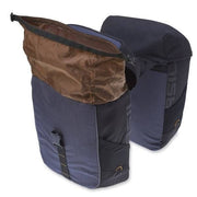 Basil Miles dubbele fietstas 34 liter waterdicht, stevige zwarte bagage tas voor achterop de fiets met reflectie.