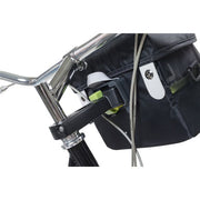 Zwarte Basil Ahead-Stemholder voor stuurpen, aluminium, fietstas accessoires, stevig en duurzaam geschikt voor fietsen.
