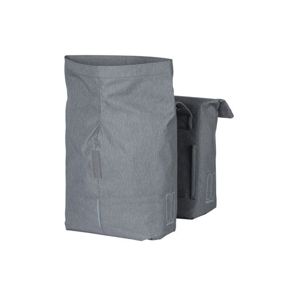 Basil City dubbele fietstas voor 28-32 liter, universele brug, zwart, waterdicht met dubbele vakken voor fietsaccessoires
