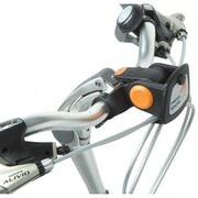 Nieuwe Looxs oversized mandhouder met turnlock-systeem voor fietskratten, geschikt voor Ø31,8 mm stuur, zwart kunststof.