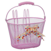 Nieuwe Looxs Asti meisjes fietsmand van 8 liter in Arabella roze, waterbestendige fietsmand met bloemenprint.