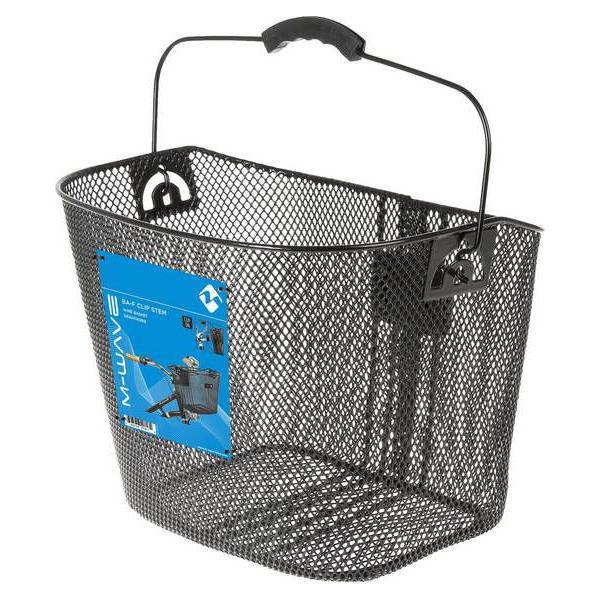 Zwarte M-Wave fietsmand Mand Zwart Afneembaar, lichte en praktische fietsmand voor dagelijks gebruik op de fiets.