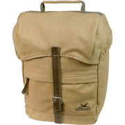 Groene Greenlands canvas fietstas enkel, 20 liter, camel kleur, 30x37x17 cm, geschikt voor rechtop fietsgebruik.