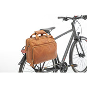 Nieuwe Looxs Cali 17 liter leren fiets tas in cognac, enkelvoudige fietstas met stijlvolle uitstraling en stevig leer.
