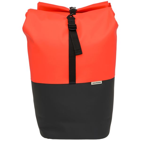 Dubbele New Looxs Nyborg fietstas met rolsluiting, 34 liter, voor fietsen, zwart en waterbestendig, bevestiging met klemmen