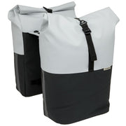 Nieuwe Looxs Nyborg Double MIK dubbele fietstas roltop met 34 liter inhoud, zwart en waterdicht, voor fietsdragers.