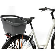 Nieuwe Looxs Clipper fietsmand achterdrager, 28 liter, gemaakt van gerecycled kunststof, geschikt voor fietsaccessoires.