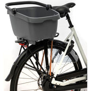 Nieuwe Looxs Clipper fietsmand achterdrager, 28 liter, gerecycled kunststof, geschikt voor fietsaccessoires en boodschappen.
