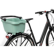 Nieuwe Looxs Clipper MIK fietsmand van 28 liter gemaakt van gerecycled kunststof, voor fietsaccessoires en boodschappen.