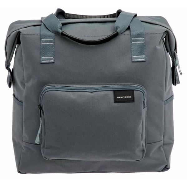 Nieuwe Looxs Tulum Camella dubbele fietstas van 26 liter, gemaakt van 100% gerecycled polyester, voor stadsfietsen.