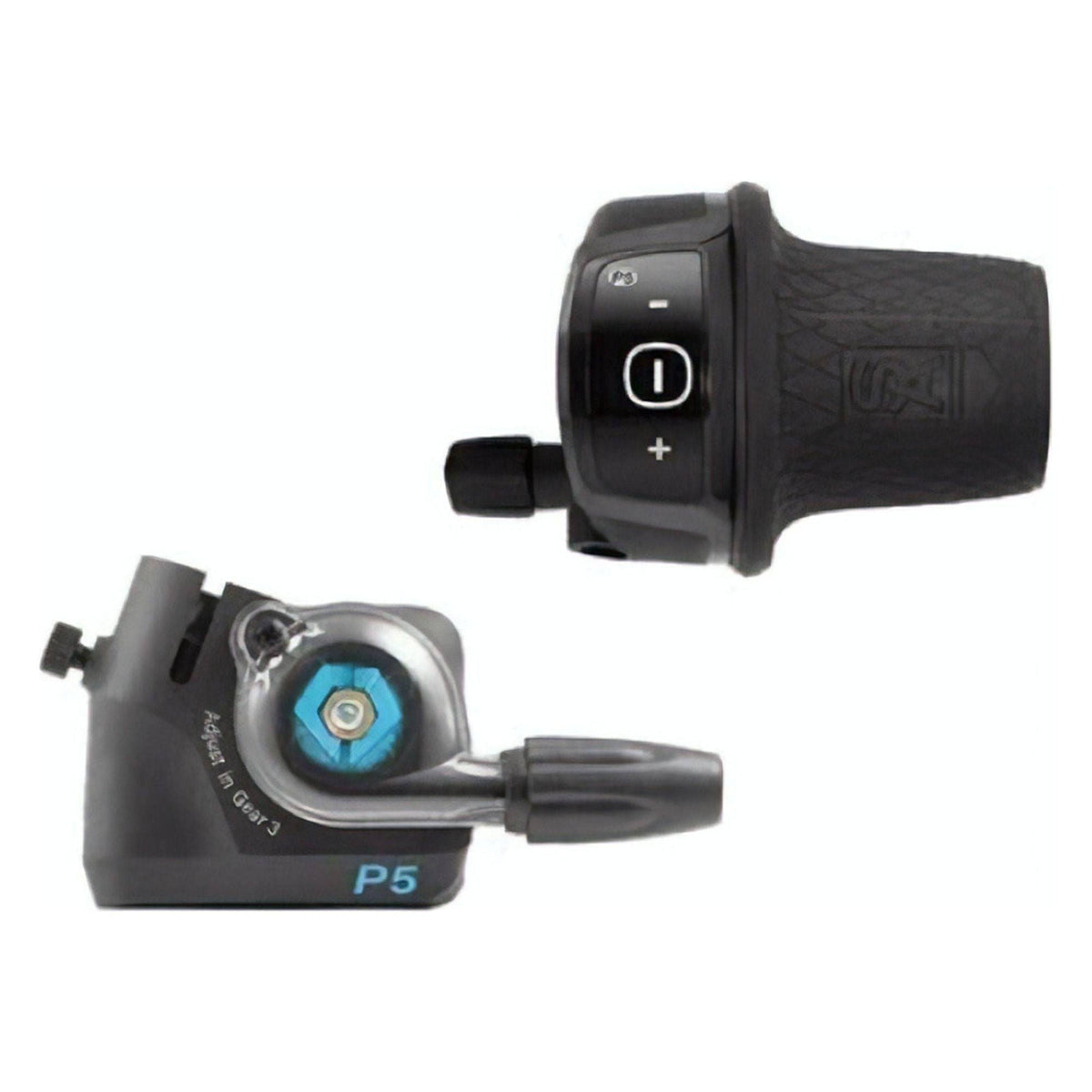 Sunrace Twist Shifter 5-speed met clickbox voor Sram P5, ergonomisch en eenvoudig te bedienen, geschikt voor fietsverlichting.