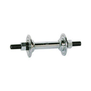 Verchroomde voornaaf Marwi 412 met 36 versnellingen, 100 mm inbouwbreedte, voor fiets, close-up van de naafcomponent