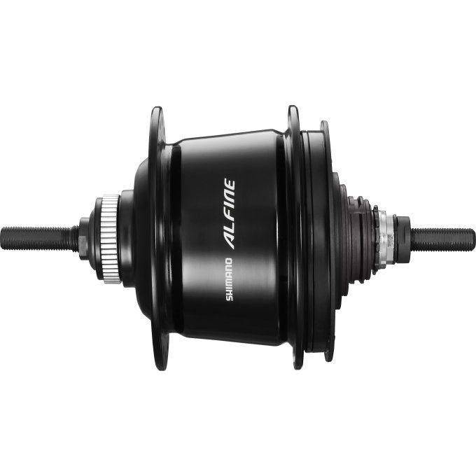 Shimano Alfine SG-S7001 8-speed schakelkettingindicator voor naafversnelling, zwart, geschikt voor schijfremmen.