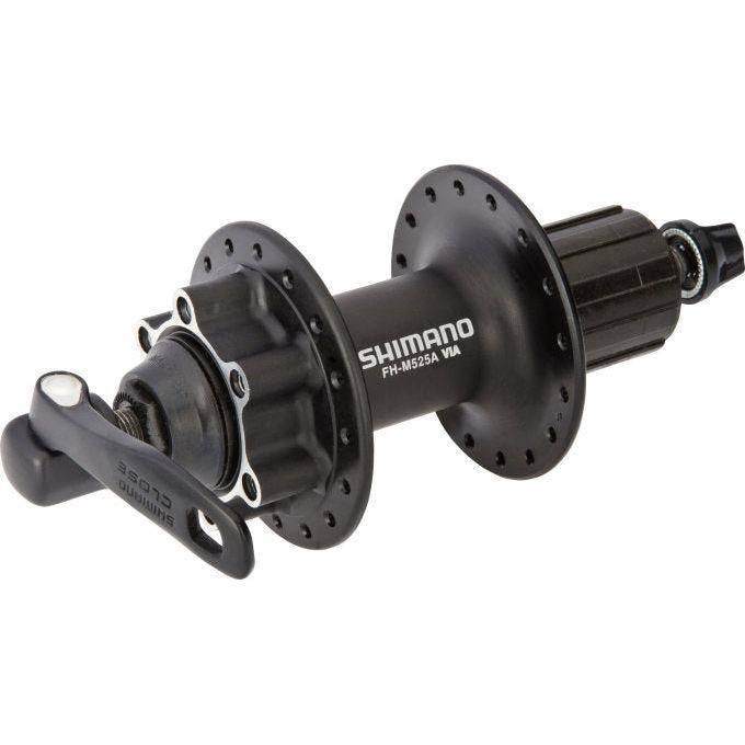 Shimano FH-M525-A achternaaf met 36 spaakgaten en 6-bouts remschijfbevestiging, zwart, geschikt voor 8/9/10 snelheden