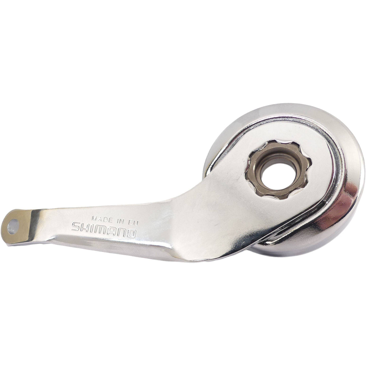 Shimano SG-C3000-7C remarm met houder in zilver voor Shimano fietsonderdelen, zichtbaar met bevestigingspunten en stevige constructie.