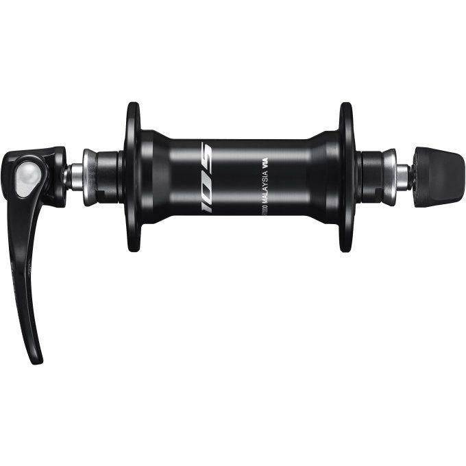 Shimano FH-R7000 voornaaf met 32 tanden, 100 mm snelspanner, zwart, geschikt voor velgremmen en schakelkettingindicator