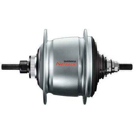 Shimano Nexus SG-C6001-8D achternaven met 8 versnellingen, schijfrem, Center Lock, zilverkleurige versnellingsnaaf voor fietsen