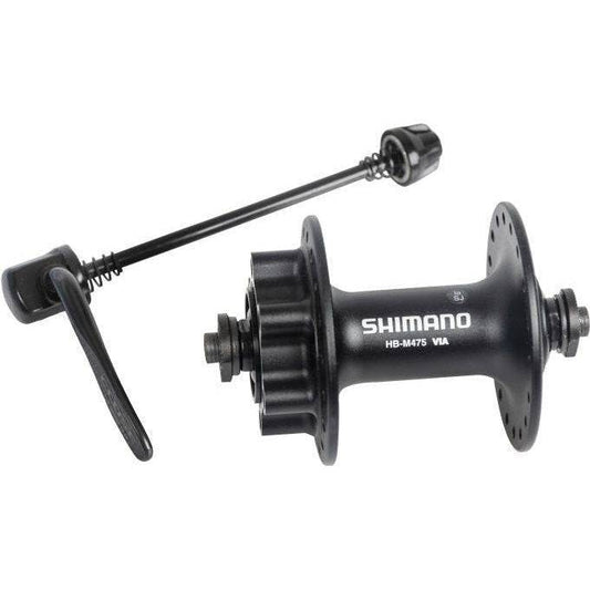 Shimano Voornaaf  Fh-M475 - 36 Gaats - 6 Bouts Met Remschijfbevestiging - Zwart - Le Coq Wielerartikelen