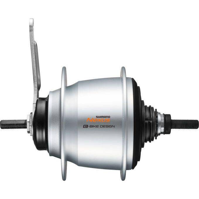 Shimano Nexus 5 SG-C7000-5 versnellingsnaaf met terugtraprem, 36 versnellingen, zilverkleurig, geschikt voor fiets.