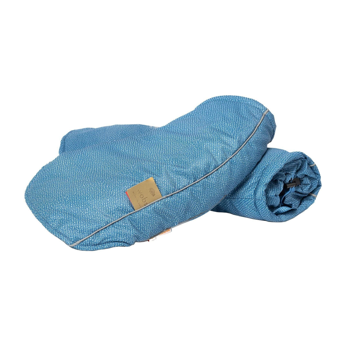 Luxe denim handmoffen van Wobs met stijlvolle uitstraling en comfortabele pasvorm, zichtbaar in de afbeelding.
