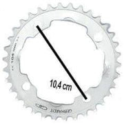Gebhardt kettingblad 9 snelheden, zilver, 4-gaats ontwerp, geschikt voor 9-speed fietsen, zichtbaar in de afbeelding