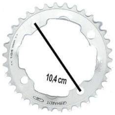 Gebhardt Kettingblad 4 Gaats 9Sp Zilver - Le Coq Wielerartikelen
