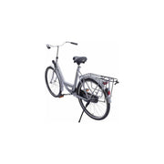 Steco bagagedrager met mee dragerverlenger in zwart met reflectiebeugel, geschikt voor veilig fietsgebruik