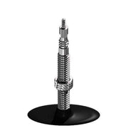 Schwalbe binnenband 28 inch met 40mm ventiel, geschikt voor fietsbanden 28x11/4-13/8-11/2-175, liggend op een witte achtergrond.