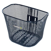 Zwarte stalen Basil Toronto kinderfietskorf met afmeting 25x20x20 cm, geschikt voor kinderfietsen en decoratief gebruik