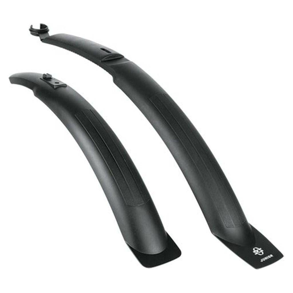 Zwarte SKS Hightrek Junior 20-inch spatbordenset van PVC, zichtbaar op de afbeelding.