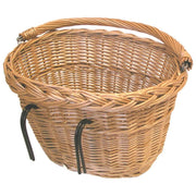 Basil Denver rieten ovale fietsmand in naturel kleur, afmetingen 37x27x22 cm, geschikt voor fietsaccessoires