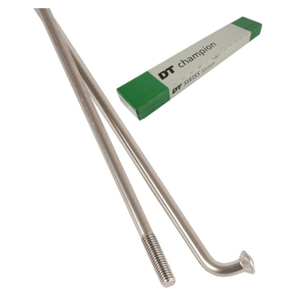 DT Swiss Spaak 14x278 mm Champion Zilver voor fietswiel, visible met glanzende afwerking en bevestigingspunten.