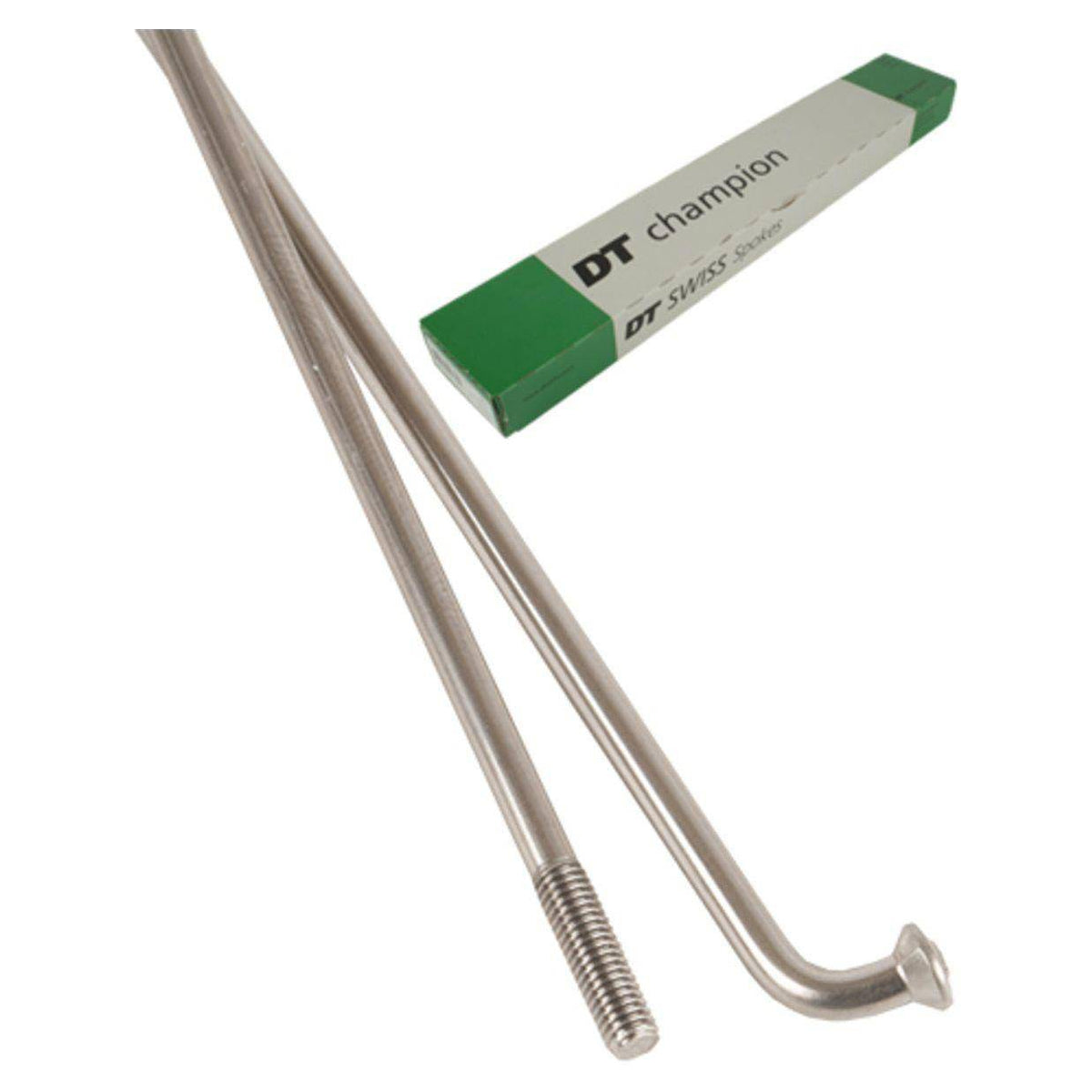 Zilveren DT Swiss Spaak 13X292 DT Champion DS A voor fiets, zichtbaar op de afbeelding.