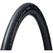 Zwart Vredestein 28-inch Fiammante DuoComp racefiets band, geschikt voor buitengebruik, met profiel voor optimale grip.