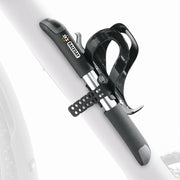Zwarte en zilveren SKS Raceday Mini handpomp van aluminium, compacte minipomp voor fietsbanden, 262 mm lang