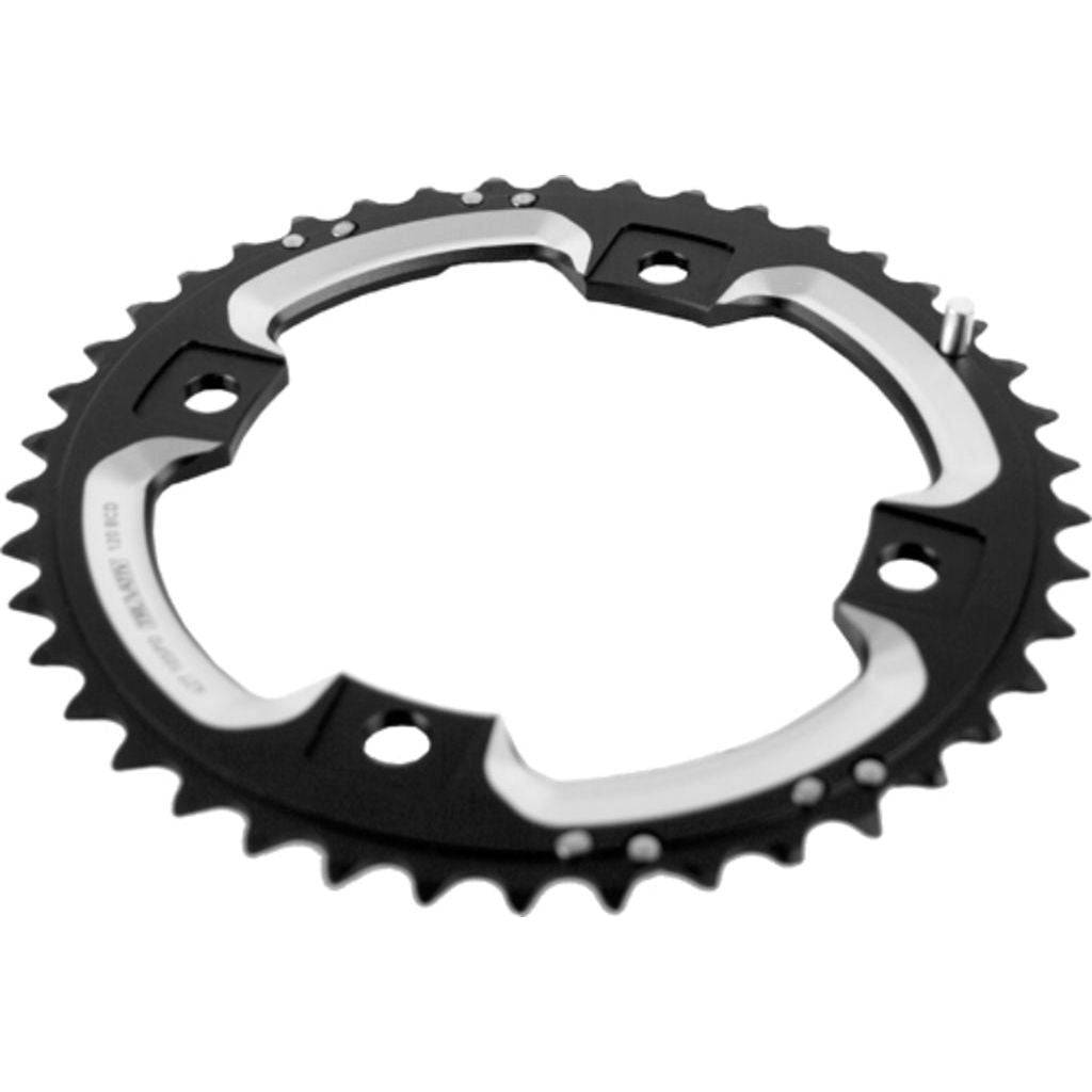 Zwart Sram X0/X9 BB30 kettingblad 42T voor 10-speed, met S-Pin bevestiging, geschikt voor mountainbikes.