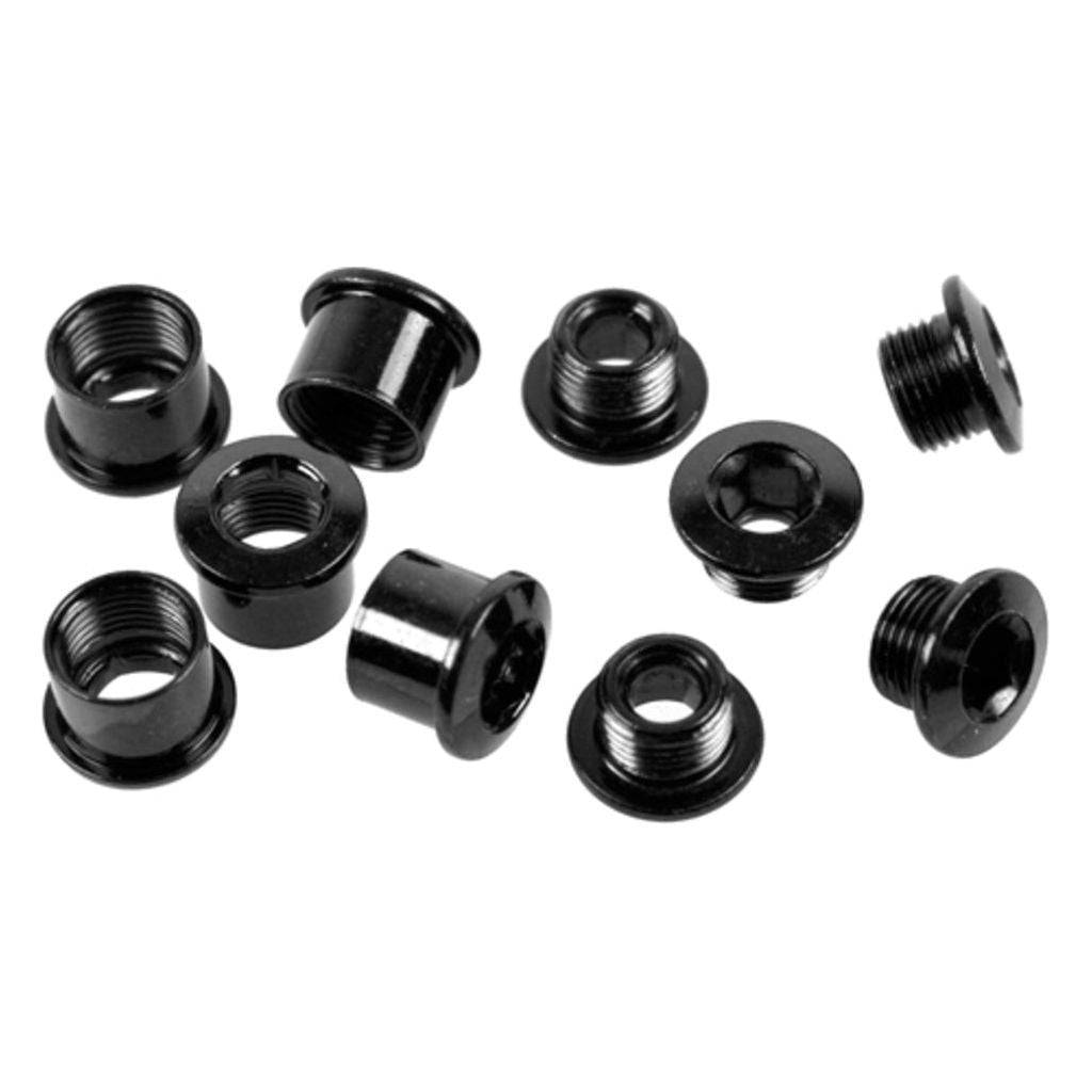 Zwart Sram kettingblad boutset met 5 armen, geschikt voor dubbel staal, zichtbaar op de afbeelding.