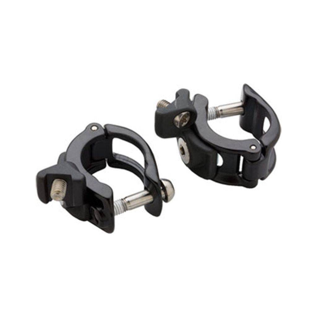Zwarte Sram Remd Matchmaker X stuurklem voor remmen, getoond in close-up, per paar, geschikt voor fietsremmen.