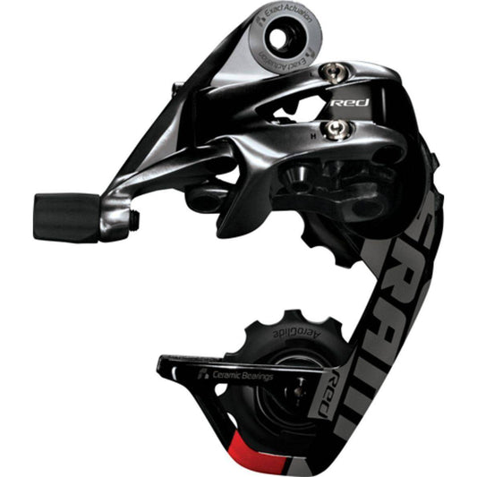 Sram Achterderailleur New Red, 10V Wifli Medium Cage Aluminium Zilver/Zwart - Le Coq Wielerartikelen