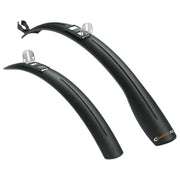 Zwart SKS Beavertail XL 26/28" spatbordenset van PVC, geschikt voor mountainbikes en stadsfietsen.