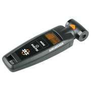Elektrische fietspomp van SKS met digitale bandenspanningsmeter en Duo-Head voor nauwkeurig oppompen en meten.