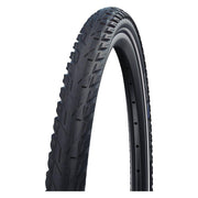 Zwarte 28-inch Schwalbe Silento K-Guard buitenband met reflecterende zijwand voor stadsfietsen