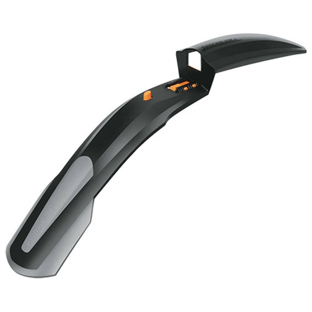 Zwart SKS Shockblade II voorspatbord voor 26/27,5 inch fietsen, gemaakt van PVC, beschermt tegen modder en spatwater
