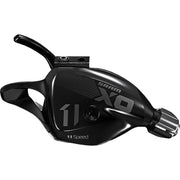 Sram X01 11-speed achterversteller shifters van aluminium, zichtbaar op de afbeelding.