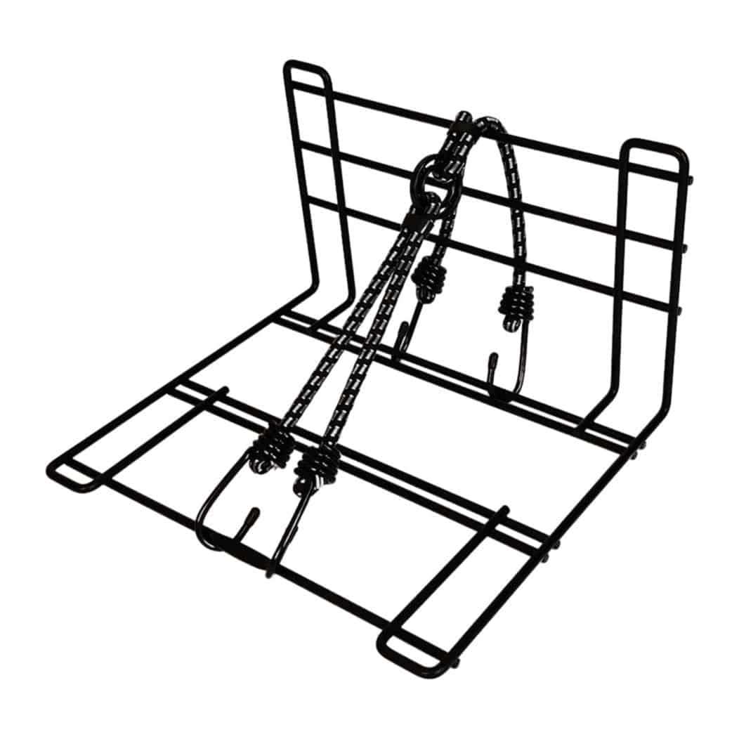 Steco bagagedragerverbreder met mat zwart kleur en inklapbare spin voor extra bagage op fiets