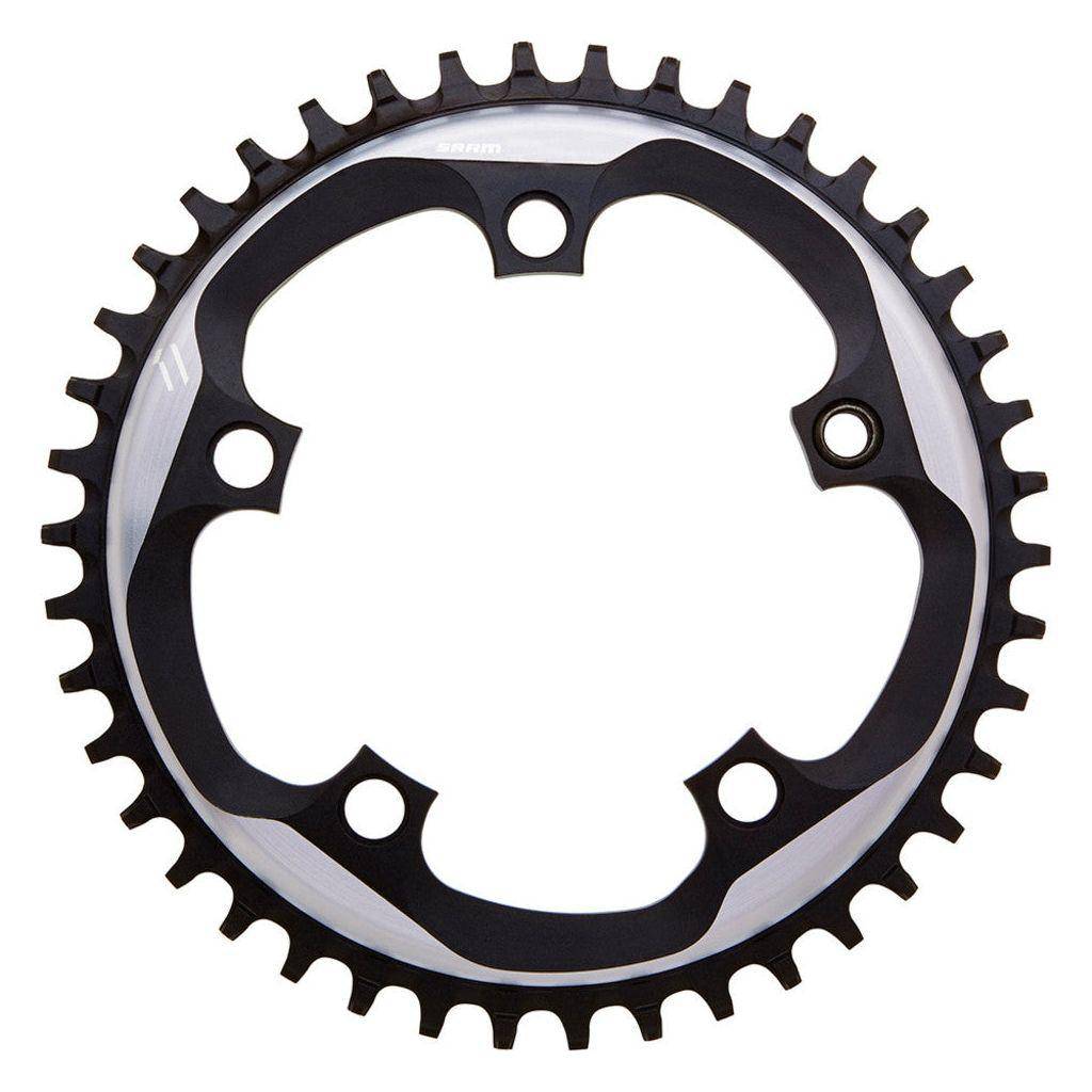 Sram kettingblad 40T Xsync 11-speed, aluminium, grijs, 7 mm dik, lichtgewicht voor racefiets met 110 mm montage.