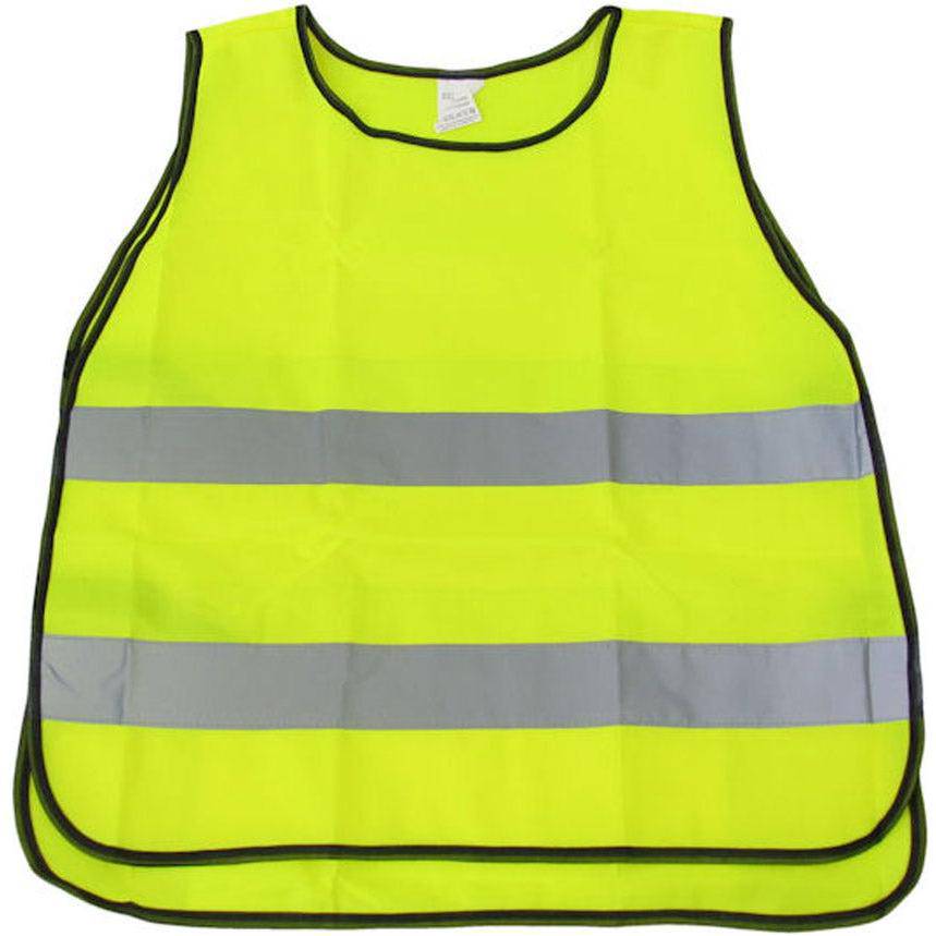 Reflecterend veiligheidsvest van Ikzi in medium/large maat, zichtbaar met reflectiepanelen voor veiligheid en zichtbaarheid.