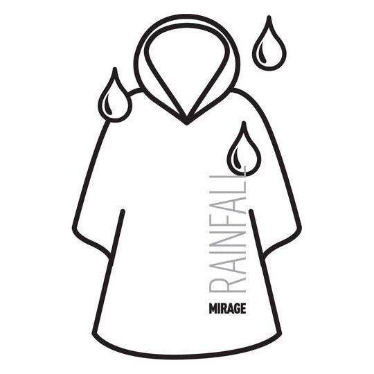 Blauw Mirage Regenponcho regenpak, unisize en wegwerp, geschikt voor bescherming tegen regen, zichtbaar in de afbeelding.