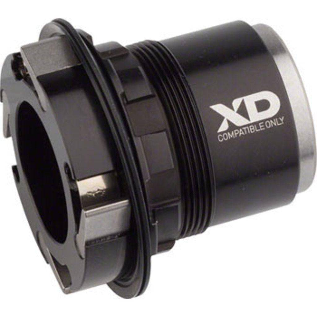 Zwarte SRAM naaf X0/Roam30/Roam40 body Xd 11V voor fiets, close-up van de naafcomponent in de afbeelding